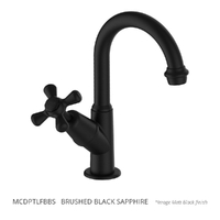 Merino Cross Swivel Pillar Tap - 4 Star - 3/4 Turn Ceramic Brushed Black Sapphire (Lf)