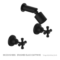 Merino Cross Shower Set - Sileno Shower - 3 Star - 3/4 Turn Ceramic Brushed Black Sapphire