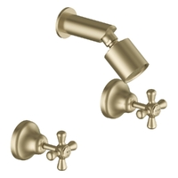 Merino Cross Shower Set - Sileno Shower - 3 Star - 3/4 Turn Ceramic Brushed Gold