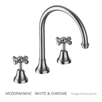 Merino Cross Hob Spa Set - 3/4 Turn Ceramic  White &amp; Chrome