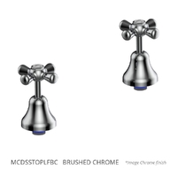 Merino Cross Sink Top Assembly - 3/4 Turn Ceramic - Brushed Chrome (Lf)
