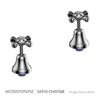 Merino Cross Sink Top Assembly - 3/4 Turn Ceramic - Satin Chrome (Lf)
