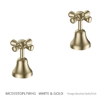 Merino Cross Sink Top Assembly - 3/4 Turn Ceramic - White Gold (Lf)
