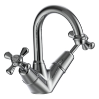 Merino Cross Twin Basin Mixer  - 4  Star - 3/4 Turn Ceramic Chrome (Lf)