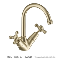 Merino Cross Twin Sink Mixer  - 4  Star - 3/4 Turn Ceramic Gold (Lf)