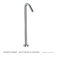 Max Floor Mount Outlet - Basin Matt White &amp; Chrome Trim Kit Trim Kit (Lf)