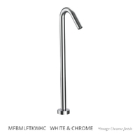 Max Floor Mount Outlet - Basin  White &amp; Chrome Trim Kit Trim Kit (Lf)