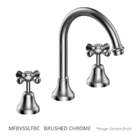 Merino Cross Vanitee Sink Set - 4 Star - Jumper Valve Brushed Chrome (Lf)