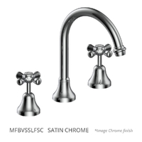 Merino Cross Vanitee Sink Set - 4 Star - Jumper Valve Satin Chrome (Lf)