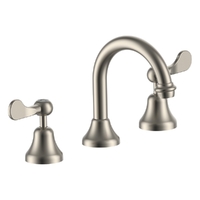 Merino Flared Basin Set - Fixed Spout - 4 Star - 1/4 Turn Ceramic Brushed Nickel (Lf)