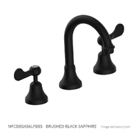 Merino Flared Basin Set - Swivel Spout - 6 Star - 1/4 Turn Ceramic Brushed Black Sapphire (Lf)