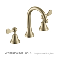 Merino Flared Basin Set - Swivel Spout - 6 Star - 1/4 Turn Ceramic Gold (Lf)