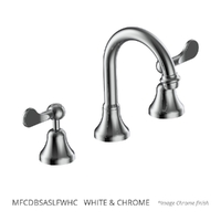 Merino Flared Basin Set - Swivel Spout - 4 Star - 1/4 Turn Ceramic  White &amp; Chrome (Lf)