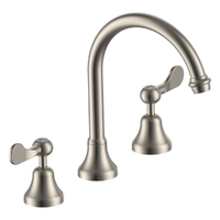 Merino Flared Hob Sink Set - 4 Star - 1/4 Turn Ceramic Brushed Nickel (Lf)