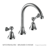 Merino Flared Vanitee Sink Set - 4 Star - 1/4 Turn Ceramic Brushed Chrome (Lf)