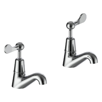 Merino Flared Pillar Cocks - 4 Star - Pair - 1/4 Turn Ceramic Chrome (Lf)
