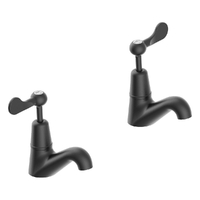 Merino Flared Pillar Cocks - 4 Star - Pair - 1/4 Turn Ceramic Gunmetal (Lf)