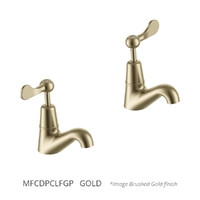 Merino Flared Pillar Cocks - 4 Star - Pair - 1/4 Turn Ceramic Gold (Lf)