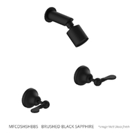 Merino Flared Shower Set - Sileno Shower - 3 Star - 1/4 Turn Ceramic Brushed Black Sapphire