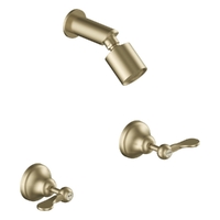Merino Flared Shower Set - Sileno Shower - 3 Star - 1/4 Turn Ceramic Brushed Gold