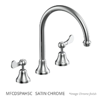 Merino Flared Hob Spa Set - 1/4 Turn Ceramic Satin Chrome