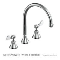 Merino Flared Hob Spa Set - 1/4 Turn Ceramic  White &amp; Chrome