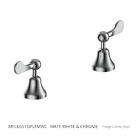Merino Flared Lever Sink Top Assembly - 1/4 Turn Ceramic - Matt White Chrome (Lf)