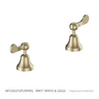 Merino Flared Lever Sink Top Assembly - 1/4 Turn Ceramic - Matt White Gold (Lf)