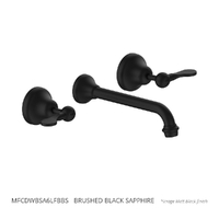 Merino Flared Wall Basin Set - 6 Star - 1/4 Turn Ceramic Brushed Black Sapphire (Lf)