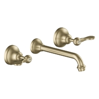 Merino Flared Wall Basin Set - 6 Star - 1/4 Turn Ceramic Brushed Gold (Lf)