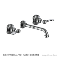Merino Flared Wall Basin Set - 6 Star - 1/4 Turn Ceramic Satin Chrome (Lf)
