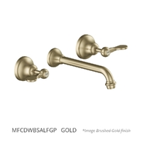 Merino Flared Wall Basin Set - 4 Star - 1/4 Turn Ceramic Gold (Lf)