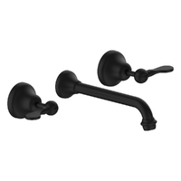 Merino Flared Wall Basin Set - 4 Star - 1/4 Turn Ceramic Matt Black (Lf)
