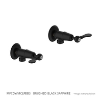 Merino Flared Washing Machine Cocks - Pair - 1/4 Turn Ceramic Brushed Black Sapphire