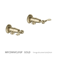 Merino Flared Washing Machine Cocks - Pair - 1/4 Turn Ceramic Gold