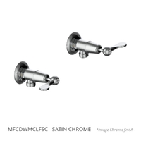 Merino Flared Washing Machine Cocks - Pair - 1/4 Turn Ceramic Satin Chrome