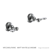 Merino Flared Wall Top Assembly - 1/4 Turn Ceramic Matt White &amp; Chrome (Lf)