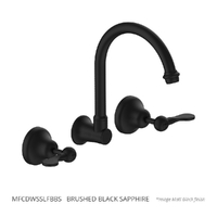 Merino Flared Wall Sink/Laundry Set - 4 Star - 1/4 Turn Ceramic Brushed Black Sapphire (Lf)