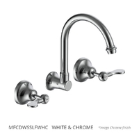 Merino Flared Wall Sink/Laundry Set - 4 Star - 1/4 Turn Ceramic  White &amp; Chrome (Lf)