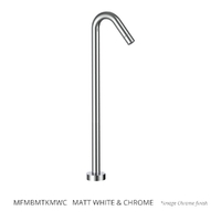 Max Floor Mount Outlet - Bath Matt White &amp; Chrome Trim Kit