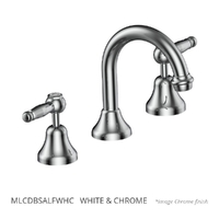 Merino Lever Basin Set - Fixed Spout - 4 Star - 1/4 Turn Ceramic  White &amp; Chrome (Lf)