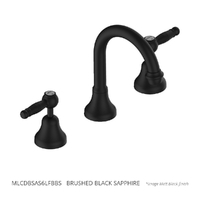 Merino Lever Basin Set - Swivel Spout - 6 Star - 1/4 Turn Ceramic Brushed Black Sapphire (Lf)