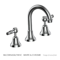 Merino Lever Basin Set - Swivel Spout - 6 Star - 1/4 Turn Ceramic  White &amp; Chrome (Lf)