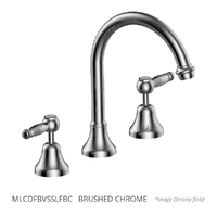 Merino Lever Vanitee Sink Set - 4 Star - 1/4 Turn Ceramic Brushed Chrome (Lf)