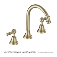Merino Lever Vanitee Sink Set - 4 Star - 1/4 Turn Ceramic  White &amp; Gold (Lf)
