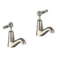 Merino Lever Pillar Cocks - 4 Star - Pair - 1/4 Turn Ceramic Brushed Nickel (Lf)