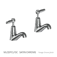 Merino Lever Pillar Cocks - 4 Star - Pair - 1/4 Turn Ceramic Satin Chrome (Lf)