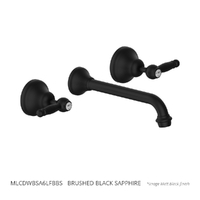 Merino Lever Wall Basin Set - 6 Star - 1/4 Turn Ceramic Brushed Black Sapphire (Lf)