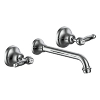 Merino Lever Wall Basin Set - 6 Star - 1/4 Turn Ceramic Chrome (Lf)
