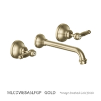 Merino Lever Wall Basin Set - 6 Star - 1/4 Turn Ceramic Gold (Lf)